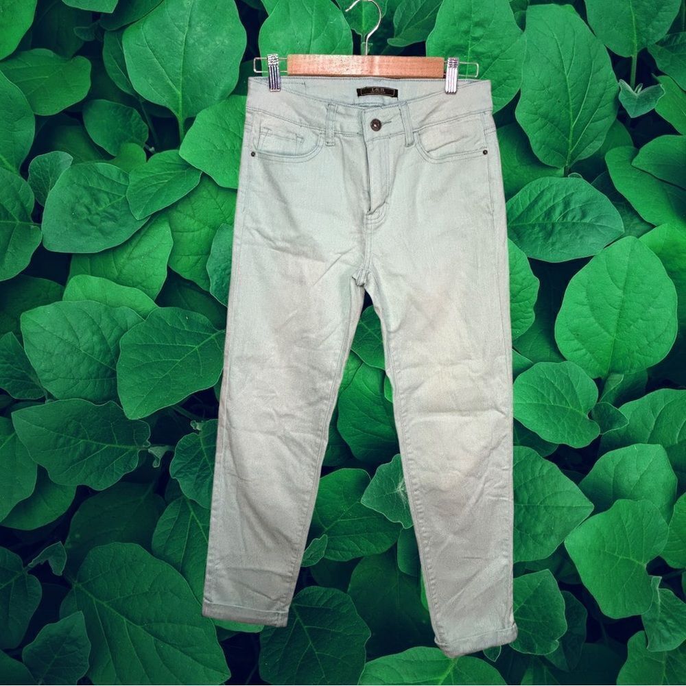 Skinny High-Rise Jeans in Bright Aqua Blue